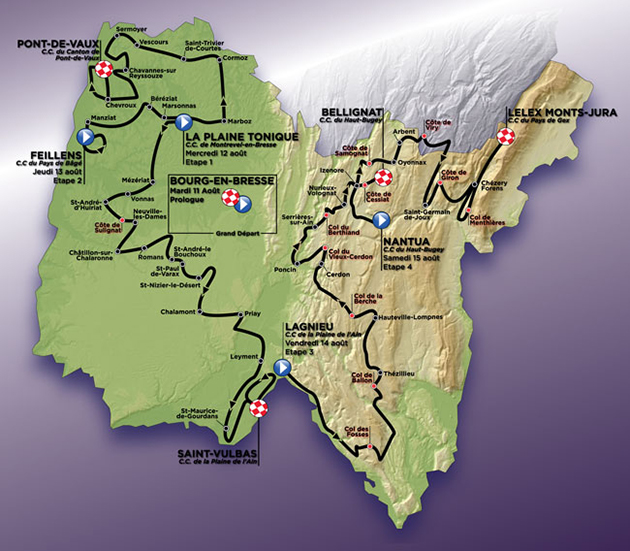 2015 Tour de l'Ain map